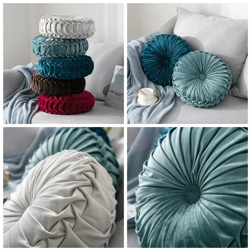 Europe Style Velvet Pumpkin Pillow Pouf