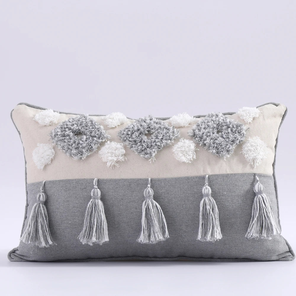 Moroccan Boho Tufted Pillow Case