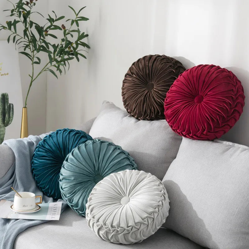 Europe Style Velvet Pumpkin Pillow Pouf