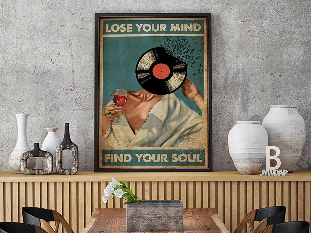 Vintage Vinyl Music Art Poster