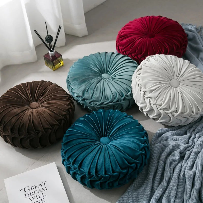 Europe Style Velvet Pumpkin Pillow Pouf