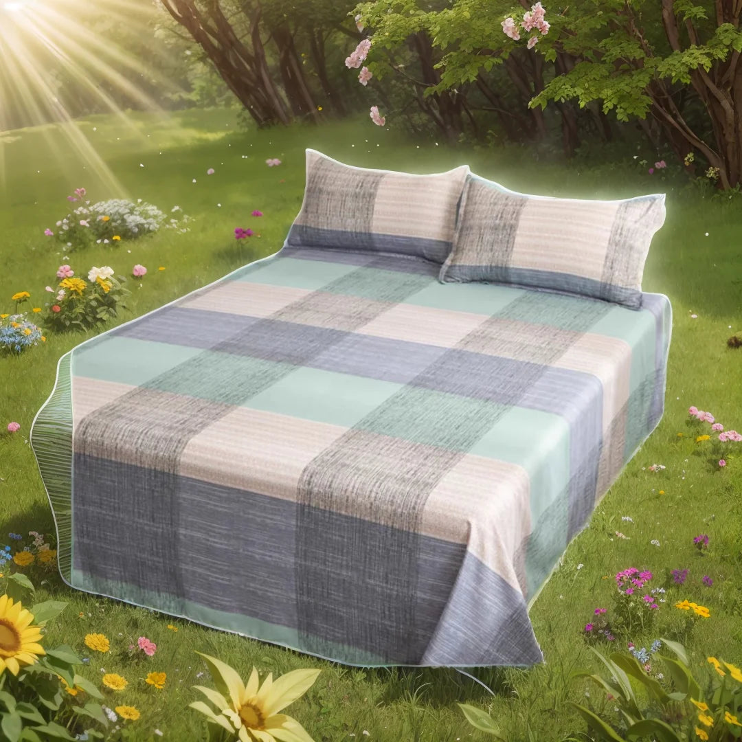 Modern Cartoon Plaid Bed Sheets