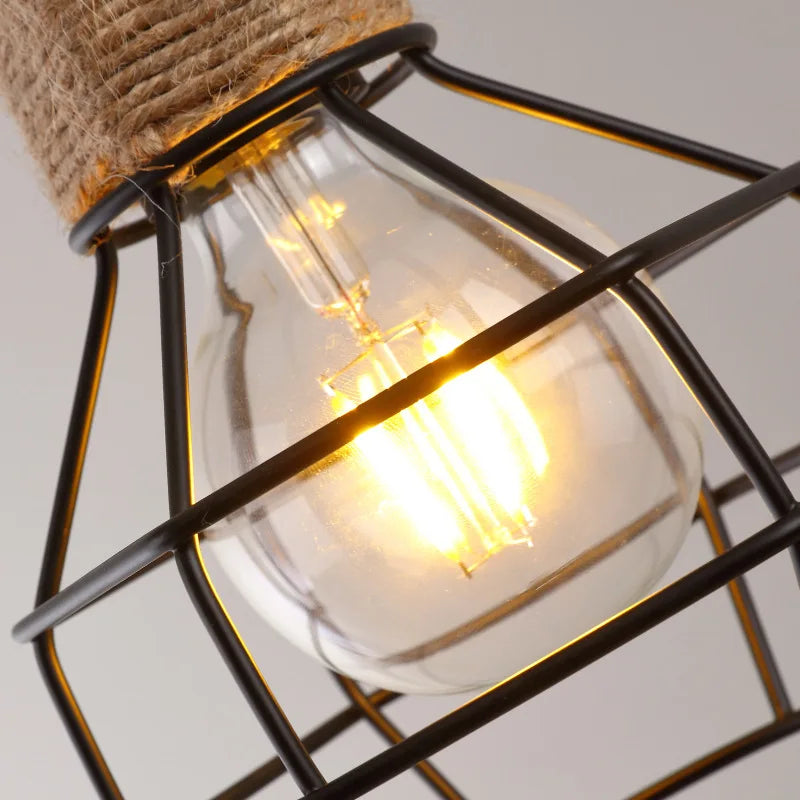 Vintage Iron Rope Pendant Light