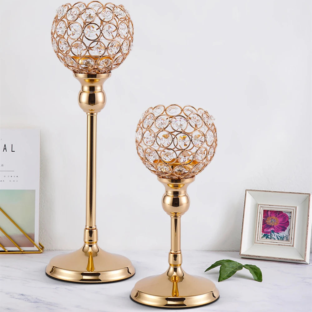 3-Arm Crystal Candle Holders