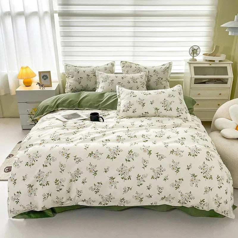 Fresh Floral Print Bedding Set