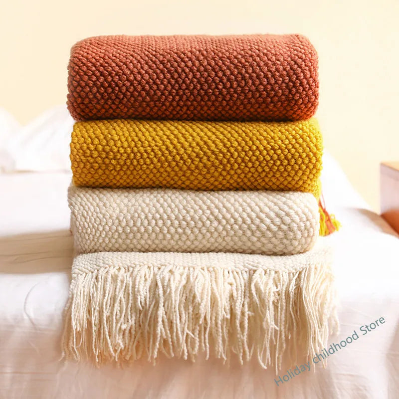 Thickened Knitted Corn Grain Blanket