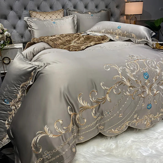 Luxury Gold Royal Embroidery Bedding Set