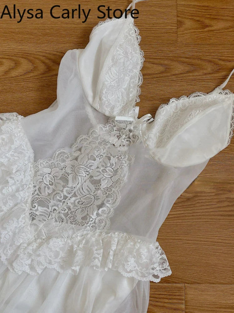 Sweet & Sexy White Fairy Vintage Dress