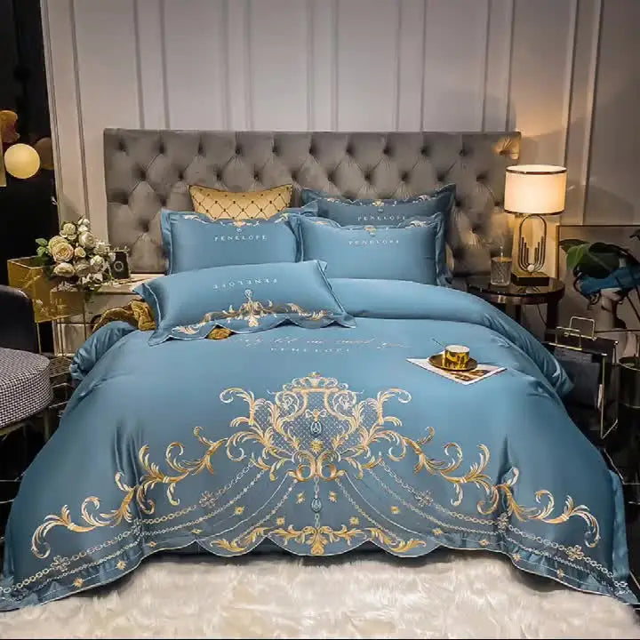 Luxury Gold Royal Embroidery Bedding Set