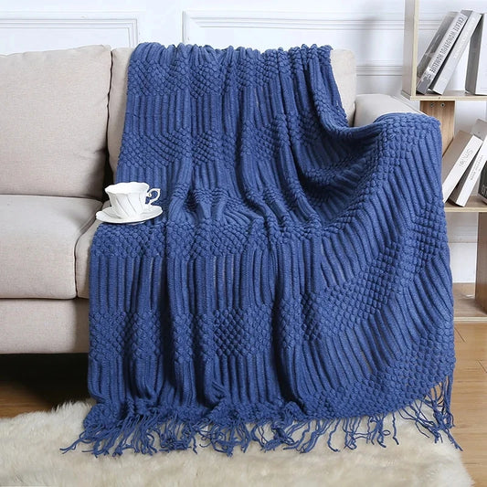 Soft Nordic Knitted Throw Blanket