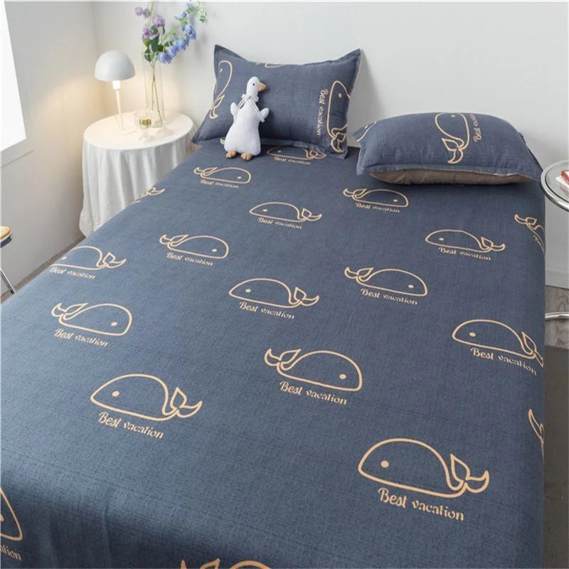 Modern Cartoon Plaid Bed Sheets