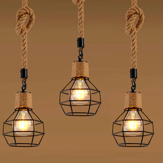 Vintage Iron Rope Pendant Light