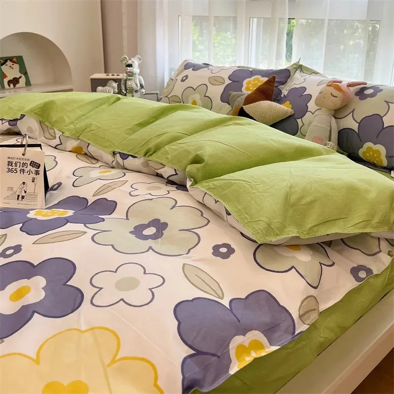 Cute Cartoon Floral Bed Linen Set - Kids Home Bedding