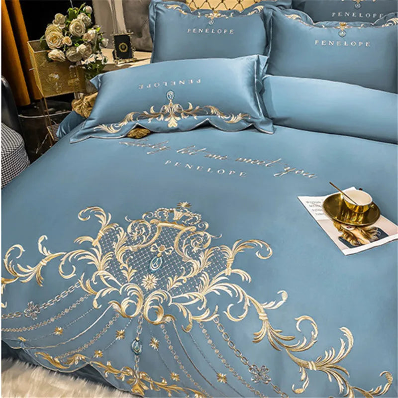 Luxury Gold Royal Embroidery Bedding Set