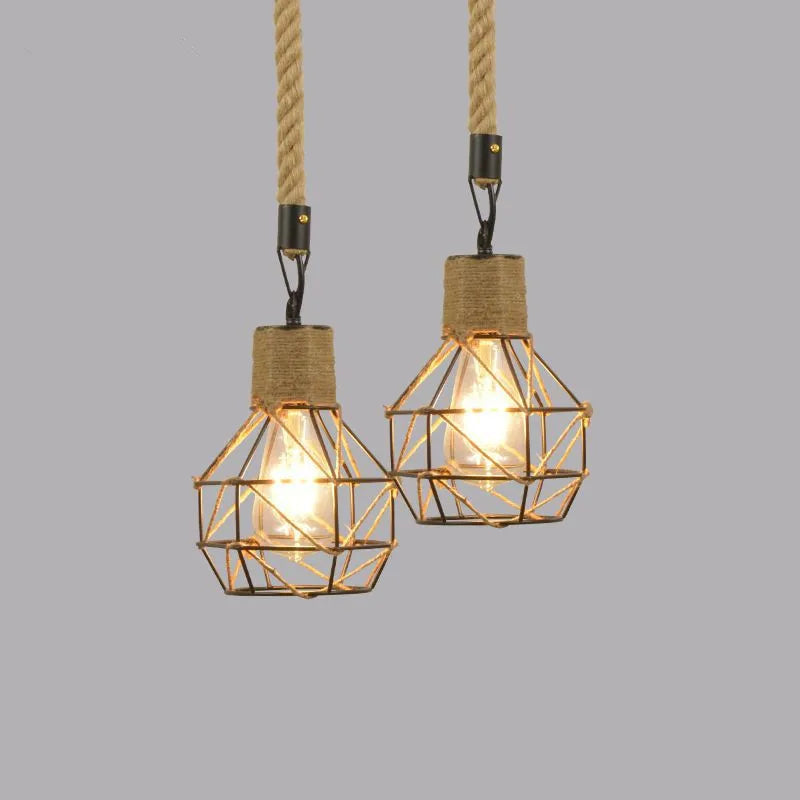 Vintage Iron Rope Pendant Light